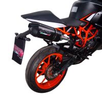GPR exhaust compatible with  Ktm Rc 125 2014-2016, Furore Nero, Homologated legal slip-on exhaust including removable db killer, link pipe and catalyst 