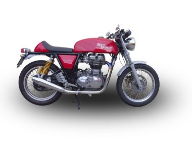 Scarico GPR compatibile con  Royal Enfield Continental GT 535  2014-2016, Vintacone, Terminale di scarico omologato, fornito con db killer estraibile, catalizzatore e raccordo specifico