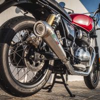 Scarico GPR compatibile con  Royal Enfield Interceptor 650 2019-2020, Powercone Evo, Coppia di terminali di scarico omologati, forniti con db killer removibile, catalizzatori e raccordi specifici