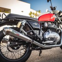 Scarico GPR compatibile con  Royal Enfield Interceptor 650 2019-2020, Powercone Evo, Coppia di terminali di scarico omologati, forniti con db killer removibile, catalizzatori e raccordi specifici
