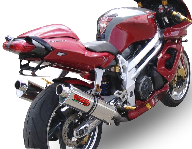 Scarico GPR compatibile con  Aprilia Rsv 1000 R Factory 2006-2010, Trioval, Coppia di terminali di scarico omologati, forniti con db killer removibili e raccordi specifici