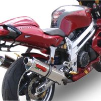 Scarico GPR compatibile con  Aprilia Rsv 1000 R Factory 2006-2010, Trioval, Coppia di terminali di scarico omologati, forniti con db killer removibili e raccordi specifici