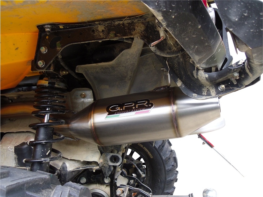 GPR exhaust compatible with  Can Am Outlander 500 Max 2013-2015, Deeptone Atv, Homologated legal slip-on exhaust including removable db killer and link pipe 