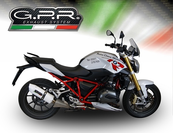 Scarico GPR compatibile con  Bmw R 1200 R 2015 Lc 2017-2019, Albus Evo4, Scarico omologato, silenziatore con db killer estraibile e raccordo specifico