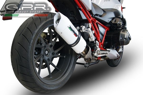 Scarico GPR compatibile con  Bmw R 1200 R 2015 Lc 2017-2019, Albus Evo4, Scarico omologato, silenziatore con db killer estraibile e raccordo specifico