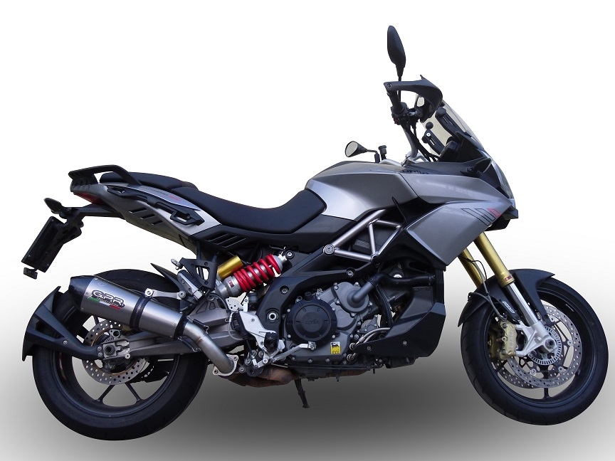 Scarico GPR compatibile con  Aprilia Caponord 1200 2013-2016, New Grand Prix Evo Titanium, Scarico omologato, silenziatore con db killer estraibile e raccordo specifico