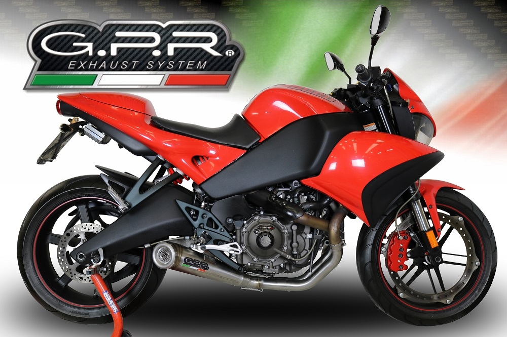 GPR exhaust compatible with  Buell 1125 R -CR 2005-2009, Powercone Evo, Homologated legal mid-full system exhaust including removable db killer 
