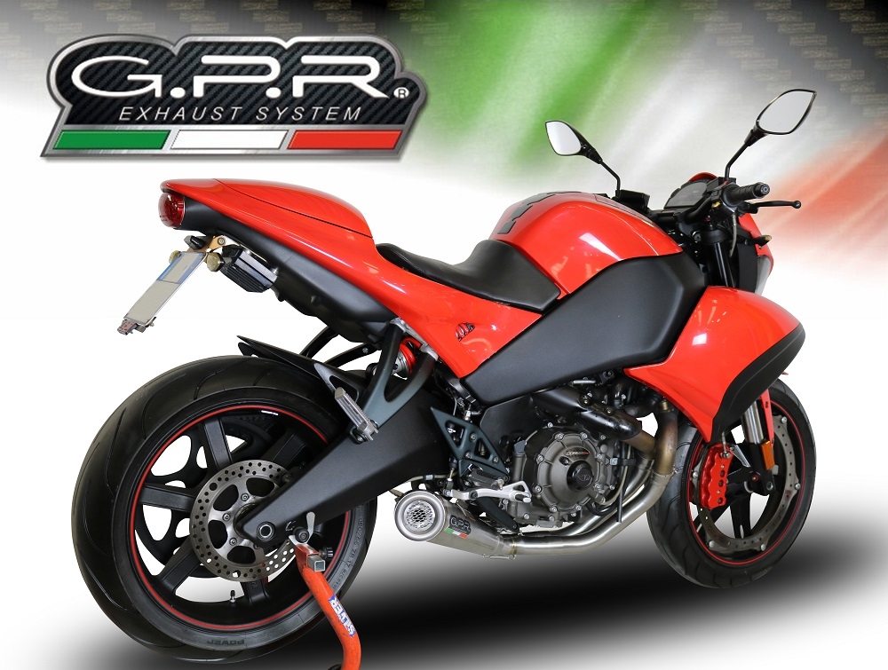 GPR exhaust compatible with  Buell 1125 R -CR 2005-2009, Powercone Evo, Homologated legal mid-full system exhaust including removable db killer 