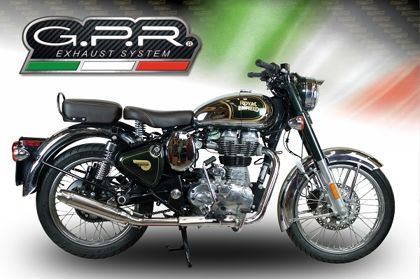 Scarico GPR compatibile con  Royal Enfield Continental GT 535  2014-2016, Deeptone Inox, Terminale di scarico Racing, con raccordo specifico e db killer estraibile