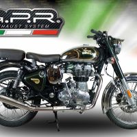 Scarico GPR compatibile con  Royal Enfield Continental GT 535  2014-2016, Deeptone Inox, Terminale di scarico Racing, con raccordo specifico e db killer estraibile