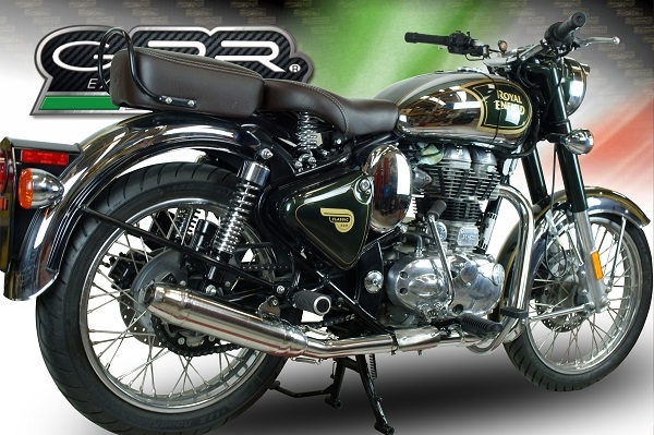 Scarico GPR compatibile con  Royal Enfield Continental GT 535  2014-2016, Deeptone Inox, Terminale di scarico Racing, con raccordo specifico e db killer estraibile
