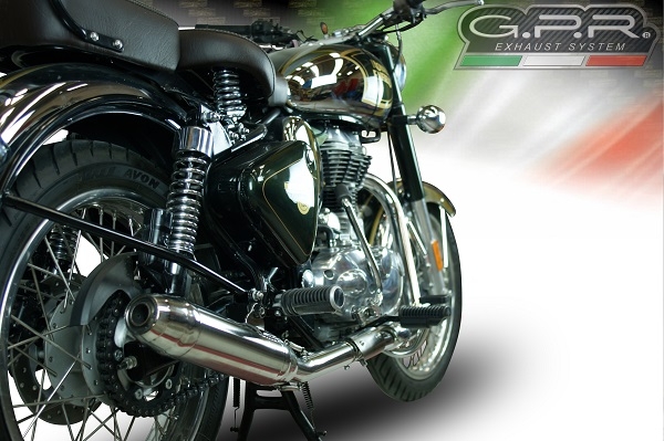 Scarico GPR compatibile con  Royal Enfield Continental GT 535  2014-2016, Deeptone Inox, Terminale di scarico Racing, con raccordo specifico e db killer estraibile