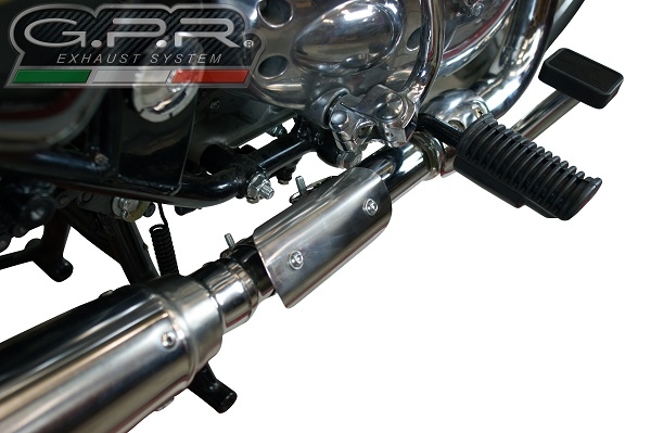 Scarico GPR compatibile con  Royal Enfield Continental GT 535  2014-2016, Satinox , scarico Racing, con raccordo specifico e db killer estraibile, non conforme per uso stradale