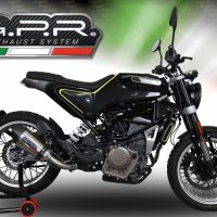 GPR exhaust compatible with  Husqvarna Svartpilen 401 2018-2019, New Grand Prix Evo Titanium, Homologated legal slip-on exhaust including removable db killer and link pipe 