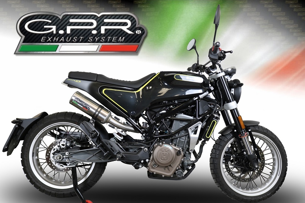 GPR exhaust compatible with  Husqvarna Vitpilen 401 2018-2019, M3 Inox , Homologated legal slip-on exhaust including removable db killer, link pipe and catalyst 