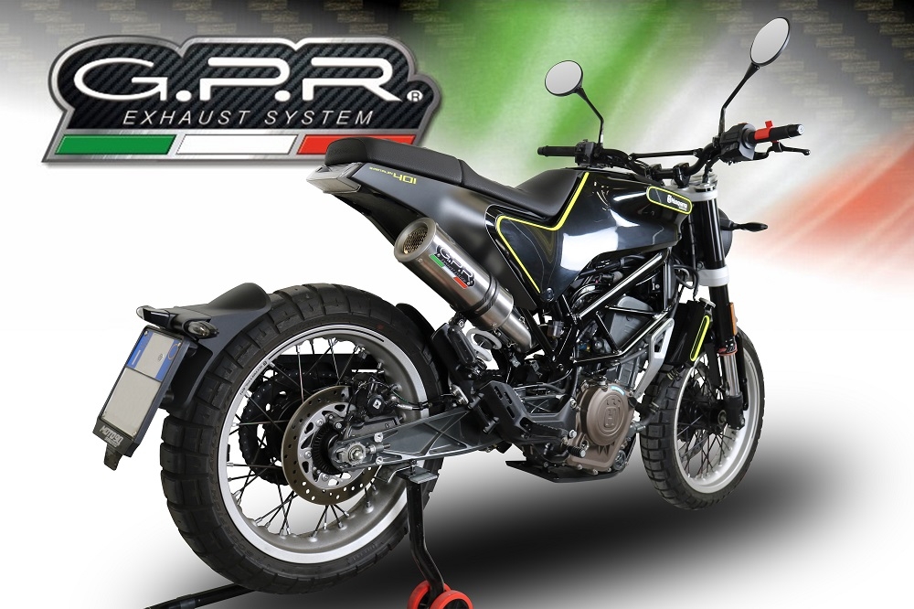 GPR exhaust compatible with  Husqvarna Vitpilen 401 2018-2019, M3 Inox , Homologated legal slip-on exhaust including removable db killer, link pipe and catalyst 