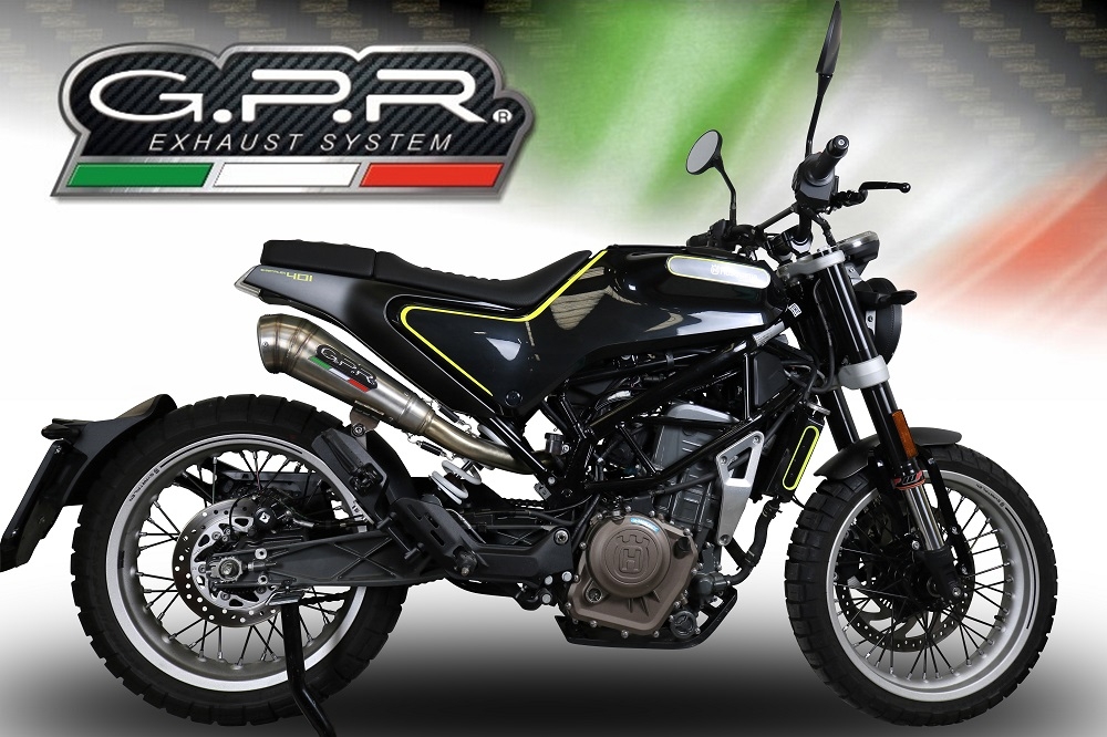 GPR exhaust compatible with  Husqvarna Vitpilen 401 2018-2019, Powercone Evo, Homologated legal slip-on exhaust including removable db killer, link pipe and catalyst 