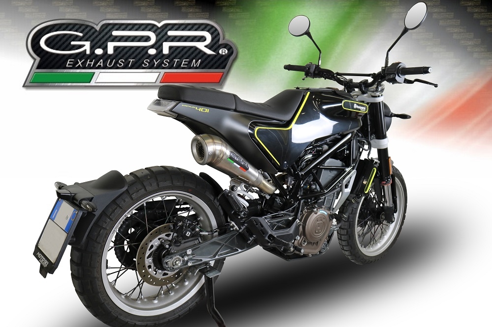 GPR exhaust compatible with  Husqvarna Vitpilen 401 2018-2019, Powercone Evo, Homologated legal slip-on exhaust including removable db killer, link pipe and catalyst 