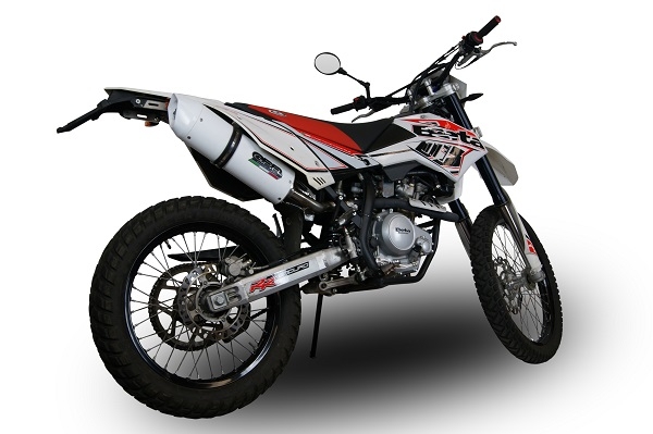 Scarico GPR compatibile con  Beta RR 125 Enduro Lc 4t 2010-2018, Albus Ceramic, Scarico omologato, silenziatore con db killer estraibile e raccordo specifico