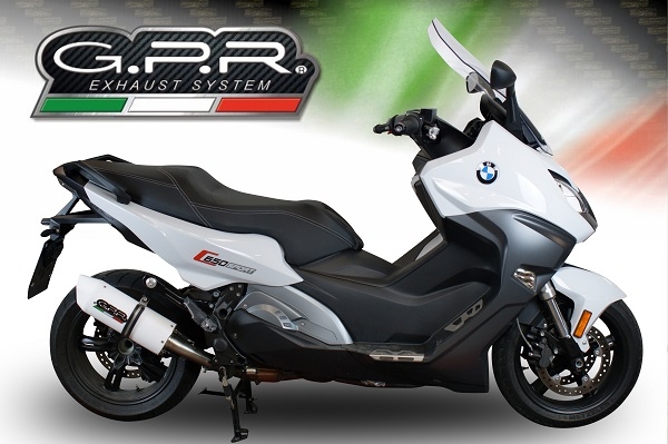 GPR exhaust compatible with  Bmw C 650 Sport 2016-2020, Albus Evo4, Homologated legal slip-on exhaust including removable db killer and link pipe 