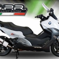 GPR exhaust compatible with  Bmw C 650 Sport 2016-2020, Albus Evo4, Homologated legal slip-on exhaust including removable db killer and link pipe 