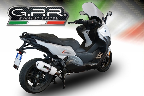 GPR exhaust compatible with  Bmw C 650 Sport 2016-2020, Albus Evo4, Homologated legal slip-on exhaust including removable db killer and link pipe 