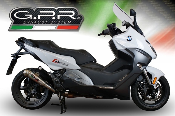 Scarico GPR compatibile con  Bmw C 650 Sport 2016-2020, Powercone Evo, Scarico omologato, silenziatore con db killer estraibile e raccordo specifico