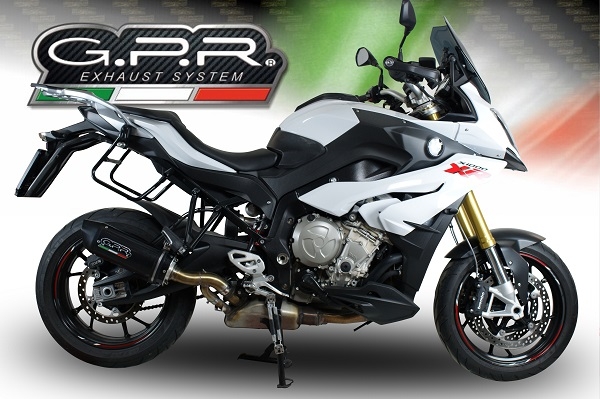 Scarico GPR compatibile con  Bmw S 1000 XR -M  2015-2016, Furore Nero, Scarico omologato, silenziatore con db killer estraibile e raccordo specifico
