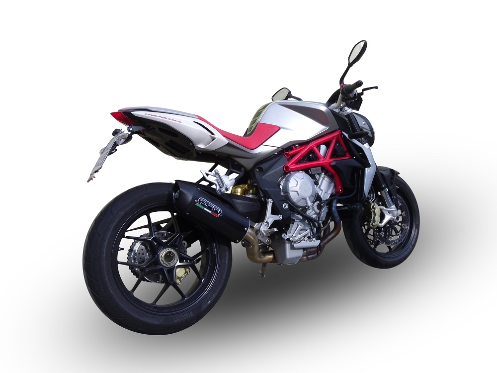 Scarico GPR compatibile con  Mv Agusta Brutale 800 2012-2016, Furore Nero, Terminale di scarico omologato, fornito con db killer estraibile, catalizzatore e raccordo specifico