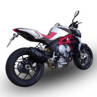 Scarico GPR compatibile con  Mv Agusta Brutale 800 2012-2016, Furore Nero, Terminale di scarico omologato, fornito con db killer estraibile, catalizzatore e raccordo specifico
