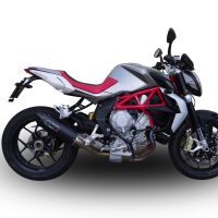 Scarico GPR compatibile con  Mv Agusta Brutale 800 2012-2016, Furore Nero, Terminale di scarico omologato, fornito con db killer estraibile, catalizzatore e raccordo specifico