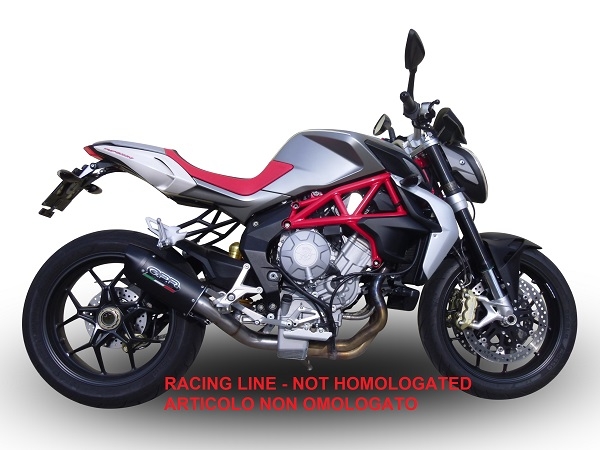 Scarico GPR compatibile con  Mv Agusta Brutale 800 2017-2020, Furore Evo4 Nero, Terminale di scarico omologato,fornito con db killer estraibile,catalizzatore e collettore