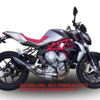 Scarico GPR compatibile con  Mv Agusta Brutale 800 2017-2020, Furore Evo4 Nero, Terminale di scarico omologato,fornito con db killer estraibile,catalizzatore e collettore