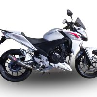 GPR exhaust compatible with  Honda Cb 500 F 2013-2015, Deeptone Inox, Homologated legal slip-on exhaust including removable db killer and link pipe 