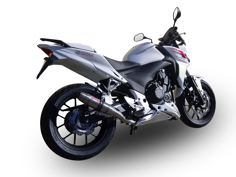 GPR exhaust compatible with  Honda Cb 500 F 2013-2015, Deeptone Inox, Homologated legal slip-on exhaust including removable db killer and link pipe 