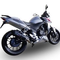 GPR exhaust compatible with  Honda Cb 400 F 2013-2015, Furore Nero, Homologated legal slip-on exhaust including removable db killer and link pipe 
