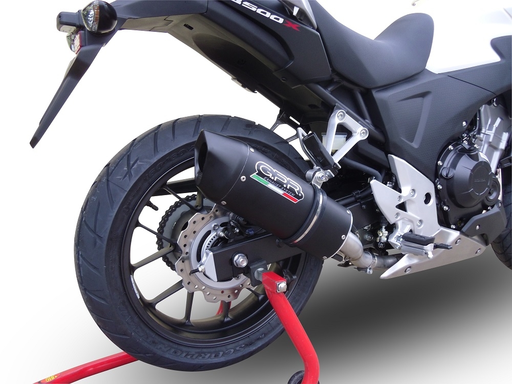Scarico GPR compatibile con  Honda Cb 400 X 2016-2018, Furore Evo4 Nero, Scarico omologato, silenziatore con db killer estraibile e raccordo specifico