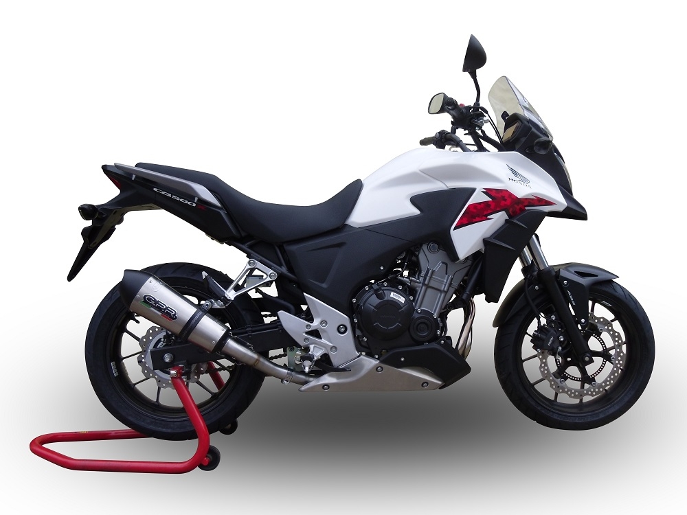 GPR escape compatível com  Honda Cb 500 X 2013-2015, New Grand Prix Evo Titanium, Escape legal, homologado, silenciador com db killer removível e tubo de ligação específico 