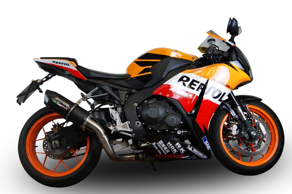 GPR exhaust compatible with  Honda Cbr 1000 Rr 2014-2016, Furore Poppy, Homologated legal slip-on exhaust including removable db killer and link pipe 