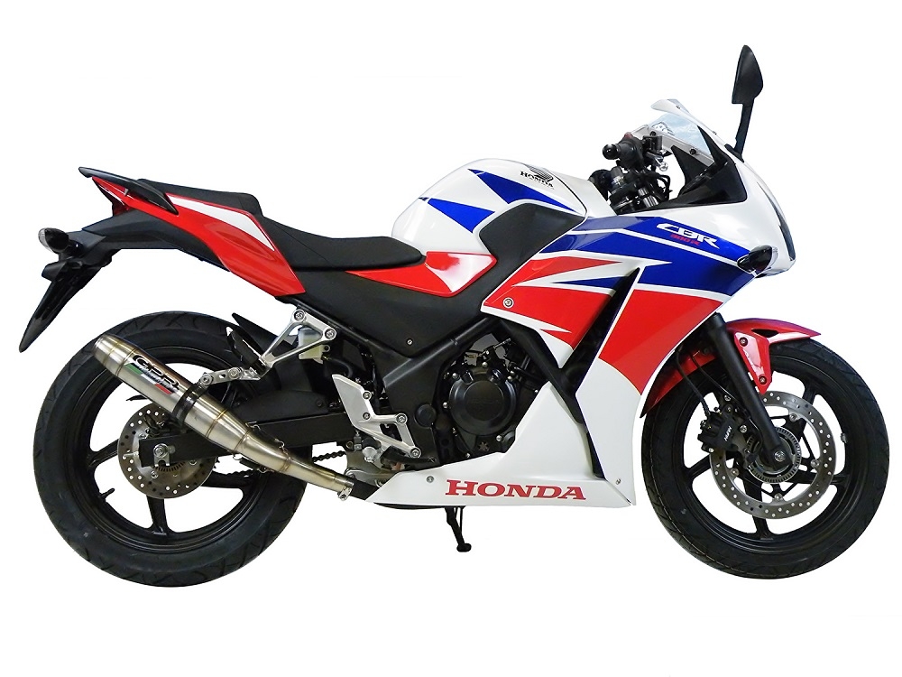 GPR exhaust compatible with  Honda Cbr 300 R 2014-2016, Deeptone Inox, Racing slip-on exhaust including link pipe 