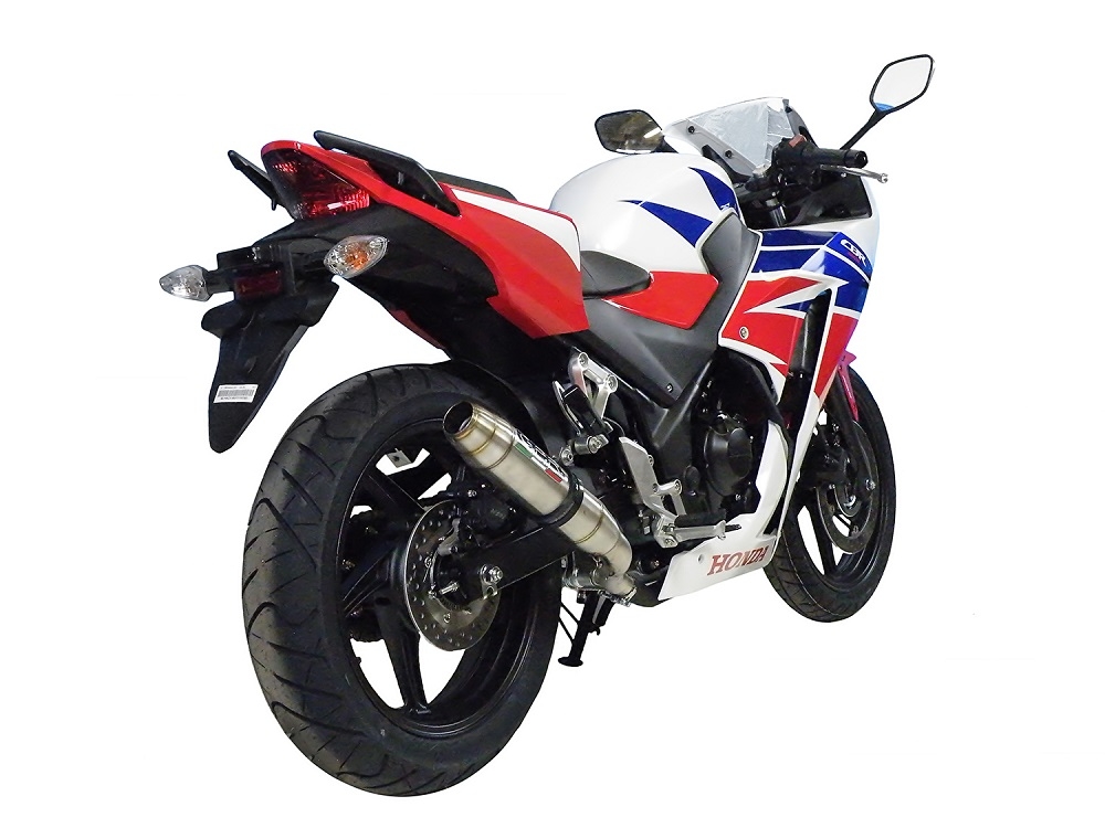 GPR exhaust compatible with  Honda Cbr 300 R 2014-2016, Deeptone Inox, Racing slip-on exhaust including link pipe 