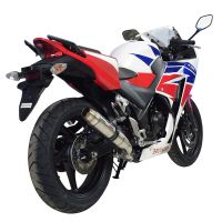 GPR exhaust compatible with  Honda Cbr 300 R 2014-2016, Deeptone Inox, Racing slip-on exhaust including link pipe 
