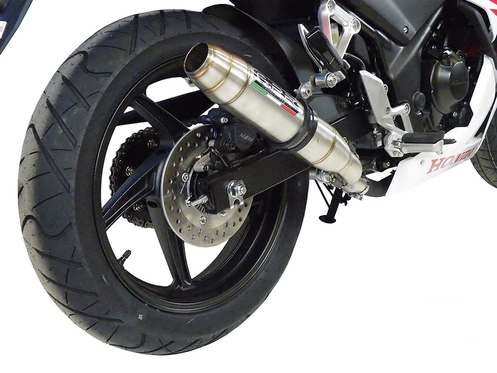 GPR exhaust compatible with  Honda Cbr 300 R 2014-2016, Deeptone Inox, Racing slip-on exhaust including link pipe 