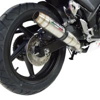 GPR exhaust compatible with  Honda Cbr 300 R 2014-2016, Deeptone Inox, Racing slip-on exhaust including link pipe 