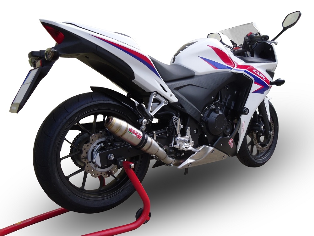 Scarico GPR compatibile con  Honda Cbr 500 R 2019-2022, Deeptone Inox, Scarico omologato, silenziatore con db killer estraibile e raccordo specifico