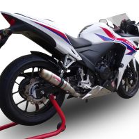 Scarico GPR compatibile con  Honda Cbr 500 R 2019-2022, Deeptone Inox, Scarico omologato, silenziatore con db killer estraibile e raccordo specifico