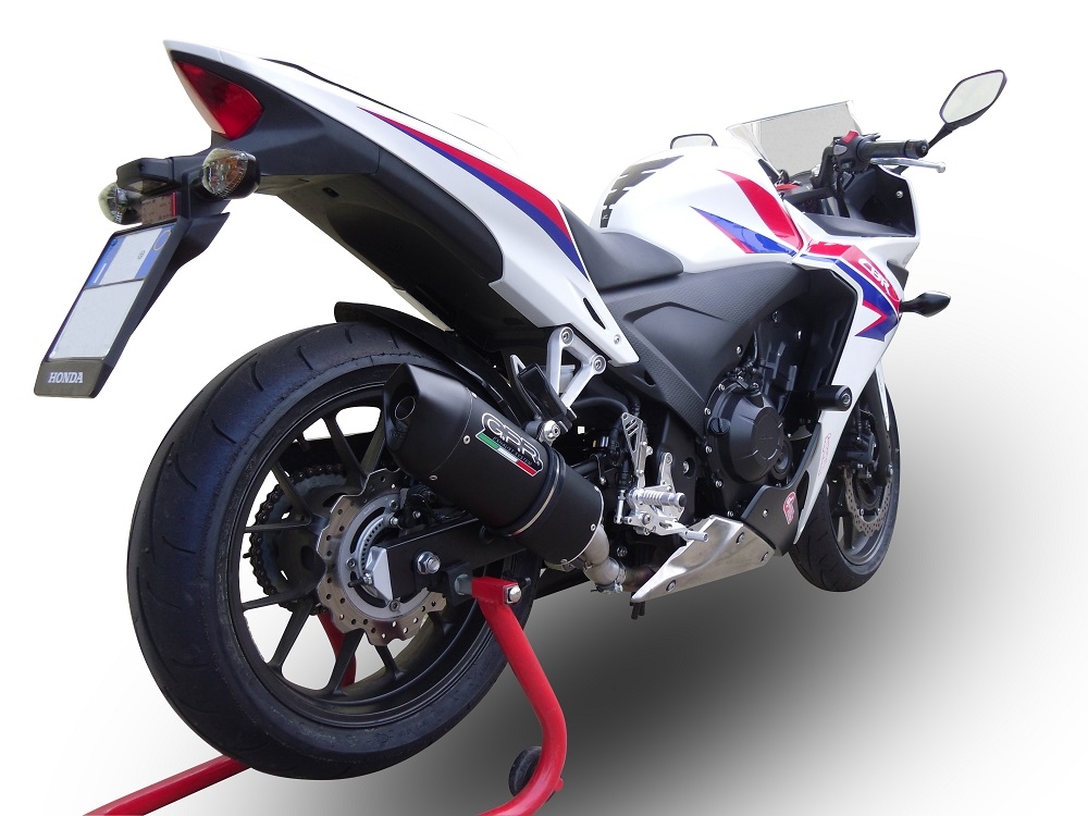 Scarico GPR compatibile con  Honda Cbr 500 R 2023-2024, Furore Nero, Scarico omologato, silenziatore con db killer estraibile e raccordo specifico