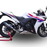 GPR exhaust compatible with  Honda Cbr 500 R 2023-2024, New Grand Prix Evo Poppy, Homologated legal slip-on exhaust including removable db killer and link pipe 