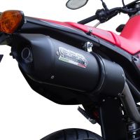 GPR exhaust compatible with  Honda Crf 250 M 2013-2016, Furore Nero, Homologated legal slip-on exhaust including removable db killer and link pipe 