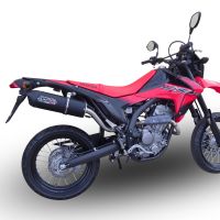 GPR exhaust compatible with  Honda Crf 250 M 2013-2016, Furore Nero, Homologated legal slip-on exhaust including removable db killer and link pipe 